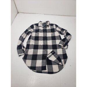 Carhartt Rugged Flex Shirt Dress Flannel Shacket Womens S Black & White Relaxed